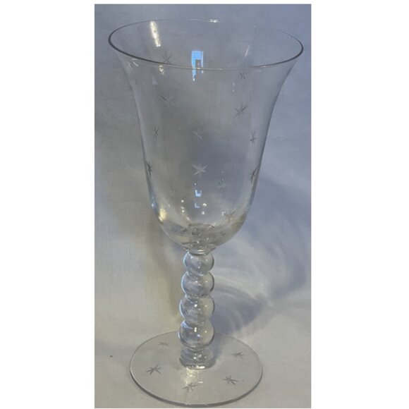 COPY - COPY - 6 Point Star Bubble Stem Imperial Candlewick Water Glass Pafait R… - Picture 1 of 9